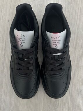 Gucci Re-Web Low Top Sneaker Black Leather (SKU 786186) 10/US 10.5